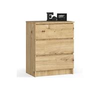 Commode K60 Chêne Artisan 60 cm 3 tiroirs façade Chêne Artisan 60x40x77 cm