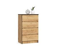 Commode K60 Chêne Craft 60 cm 4 tiroirs façade Chêne Craft 60x40x99 cm