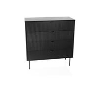 hjh Living Commode KARBY K 4 tiroirs 90 x 40 x 95 cm style industriel Noir