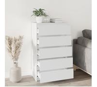 Commode - KEENSO - KN005 - Bois d'ingénierie - 5 tiroirs - Blanc 60x36x103 cm