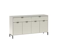 Commode LINNA LS-1 avec façade cannelée, 4 portes et 2 tiroirs, couleur : cachemire