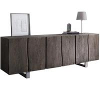 Commode Live-Edge Acacia Platinum 220 cm 6 portes en bois massif bordée