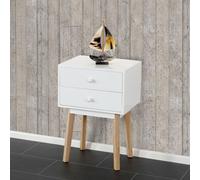 Commode Malmö T271, Armoire, Table D'appoint, Design Rétro 59x40x30cm Blanc Multicolore