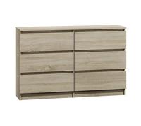 Commode - Malwa Chest M6 120 - Chêne Sonoma - 6 tiroirs - Bois - Panneaux de particules