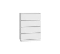 Commode Malwa M4 blanche à 4 tiroirs pour salon ou chambre