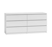Commode - Malwa M6 140 - Blanc - 4 tiroirs - Design minimaliste - Bois - Panneaux de particules