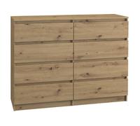 Commode - Malwa M8 120 - Chêne Artisan - 8 tiroirs - Style scandinave moderne