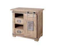 Commode Manguier beige laqué 70x45x70 cm (BxTxH) RAILWAY #323