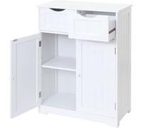 Commode Hwc-B65, 2 Tiroirs, 2 Portes, 82x60x30cm, Blanc Multicolore