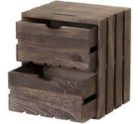 Commode Hwc-C62, 2 Tiroirs, 36x32x26cm Brun Shabby Multicolore