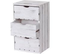 Mendler Commode HWC-C62 3 tiroirs 53×32×26 cm blanc shabby