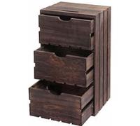 Commode Hwc-C62, Commode En Bois, Aspect Miteux Vintage 3 Tiroirs 53x32x26cm Marron Multicolore