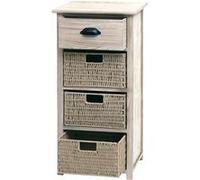 Mendler Commode HWC-K84 Bois 83 x 40 x 29 cm Naturel, paniers marron clair