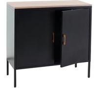 Mendler Commode HWC-L84 2 portes métal 90 x 90 x 40 cm mélaminé noir