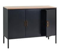 Mendler Commode HWC-L84 90x120x40cm mélaminé Noir