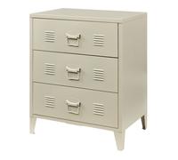 Commode métallique Hämeenlinna avec 3 tiroirs acier 72 x 60 x 40 cm camel