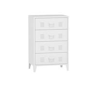 Commode métallique Hämeenlinna avec 4 tiroirs acier 92 x 80 x 40 cm blanc [en.casa]