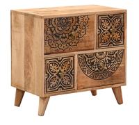 Commode Meuble Armoire Narjo Boho Vintage Mangue Bois Noir 55cm Déco Main