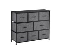 HOMCOM Commode Chiffonnier Meuble de Rangement 8 tiroirs Pliables en Tissu 100 x 30 x 78,5 cm Gris foncé