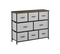 HOMCOM Commode Chiffonnier Meuble de Rangement 8 tiroirs Pliables en Tissu 100 x 30 x 78,5 cm Gris