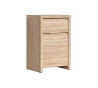 Commode meuble de rangement avec 1 porte et 1 tiroir, coloris chêne Sonoma - Longueur 49 x Profondeur 40,5 x Hauteur 77 cm