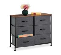 Relaxdays Commode 6 tiroirs gris foncé