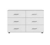 Commode, meuble de rangement coloris Blanc - Longueur 130 x Hauteur 83 x Profondeur 41 cm - PEGANE - Blanc