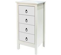 Commode meuble de rangement coloris blanc - longueur 46 x profondeur 35 x hauteur 80 cm -JUANIO- Blanc G