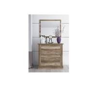 PEGANE Commode, Meuble de Rangement Coloris Chêne Vieilli - Longueur 90,8 x Profondeur 39.6 x Hauteur 91,50 cm
