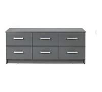 Commode meuble de rangement coloris gris graphite - Hauteur 50.8 x Longueur 122 x Profondeur 40 cm -PEGANE- gris graphite G