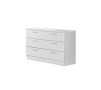 Commode / meuble de rangement de 3 tiroirs coloris blanc - longueur 100 x profondeur 35 x hauteur 69 cm --