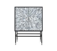 Commode, meuble de rangement en bois MDF avec 2 portes - Longueur 100 x Profondeur 40 x hauteur 140 cm -PEGANE- Blanc