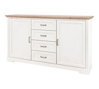 Commode , meuble de rangement en MDF coloris Pin blanchi / chene artisan - Longueur 165 x Hauteur 88 x profondeur 41 cm -PEGANE- Bois