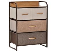 HomCom Commode 4 tiroirs en tissu 58 x 29 x 78,5 cm Multicolore