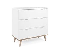 Commode Meuble Göteborg 3 tiroirs Décor chene sonoma Scandinave L 79 8 P 40 H