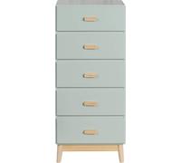 Commode Mobili Rebecca Aloe 115x50x40 MDF Pin Vert Aqua Marron Scandinave A monter