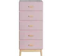 Commode Mobili Rebecca Orchidea 115x50x40 MDF Pin Rose Marron Scandinave A monter