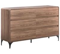 Commode Moderne 6 Tiroirs MDF Panneau de Particule Marron Foncé Cowell