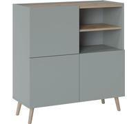 Commode moderne à trois portes avec niches ouvertes pour le salon Skandi