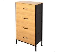 Commode moderne - COLOR BABY S.L - 55x30x100 cm - 4 tiroirs - Effet chêne - Structure métallique