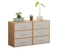 Commode moderne du milieu du siècle - Commode à double tiroir à 3-4 niveaux, 30 cm de profondeur, spacieuse pour chambre à coucher, salon et couloir - Finition bois élégante, dimensions : 192 x 30 x