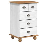 Commode moderne en bois de pin - vidaXL - Blanc - 45.8x40x79 cm - Bois de pin massif - 4 tiroirs - Design contemporain