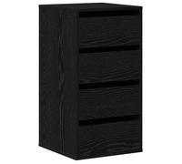 Commode moderne en bois d'ingénierie - vidaXL - 40x41x76 cm - Noir - Trois tiroirs - Finition mate - Design minimaliste