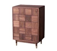 Commode moderne en bois massif à 5 tiroirs - Commode haute en noyer noir pour chambre à coucher et salon - Design élégant et léger - Solution de mobilier durable