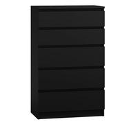 Commode moderne MALWA M5 70 - Noir - 4 tiroirs - Design minimaliste