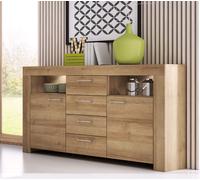 Commode Moderne Sideboard Buffet Salon 155Cm Chêne Riviera 67581623