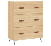 Commode moderne - vidaXL - 3 tiroirs - 69,5x34x90 cm - Chêne Sonoma - Bois d'ingénierie - Pieds en métal