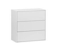 Commode. module de rangement décor bois blanc 3 tiroirs - Kompo