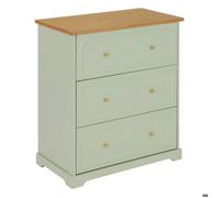 Atmosphera - Commode mohéa Vert céladon 3 tiroirs