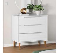 vidaXL Commode MOLDE Bois de pin massif 80x40x80 cm Blanc